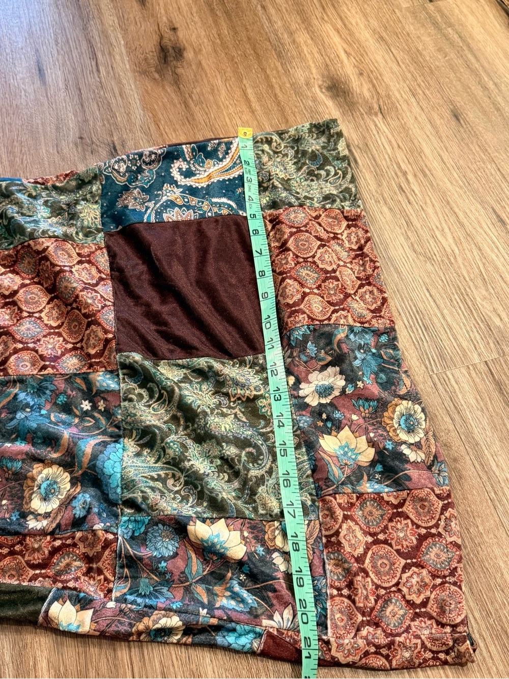 Earthbound Patchwork Velvet Jumpsuit Wide Leg Boho Hippie Indie Size Medium - Picture 10 of 11